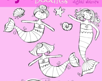 KPM mermaid  digital stamps