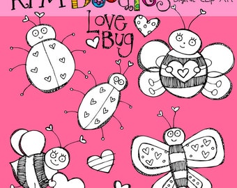 KPM Valentine Bugs Stamps digitale illustraties