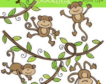 KPM Monkey business digital clipart COMBO