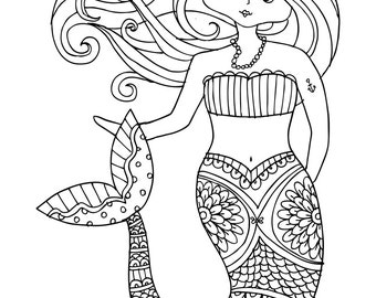 KPM Doodles Coloring page Mermaid