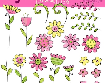 KPM pastel flower patch digital clip art