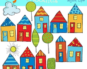 KPM Bright Neighborhood Digital Clipart - Etsy