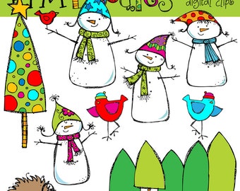 KPM Snowmen Family Digital Clip art