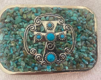 Rock Your World Turquoise with SW Style Cross Belt Buckle