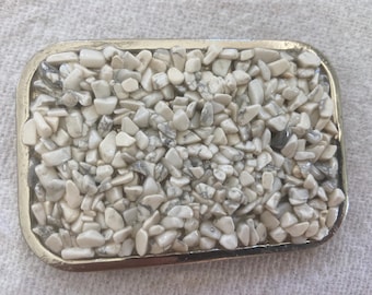 Rock Your World White Howlite Belt Buckle