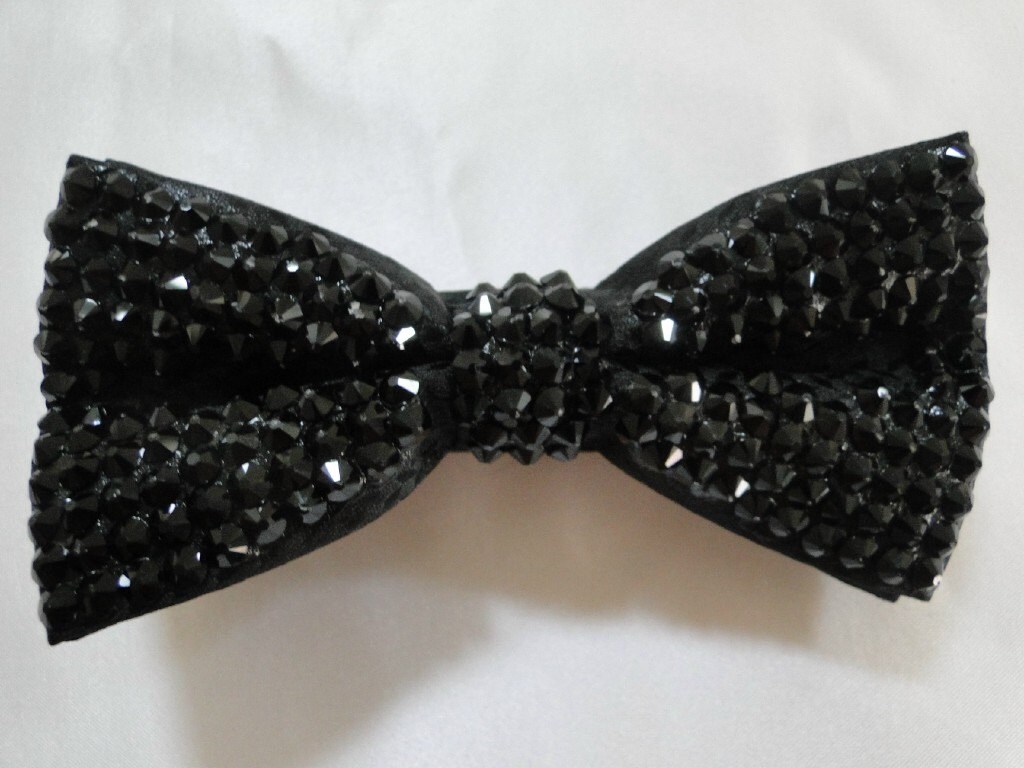 Ultimate Black Bowtie w/Swarovski Rhinestones | Etsy