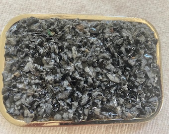 Rock Your World Snowflake Obsidian Belt Buckle