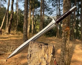 Hand-Forged Carbon Steel Viking Sword: 34" Collectible with Rosewood Handle