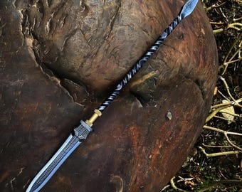 Hand Forged Carbon Steel Spear Machete 36" Survival Tool Gift