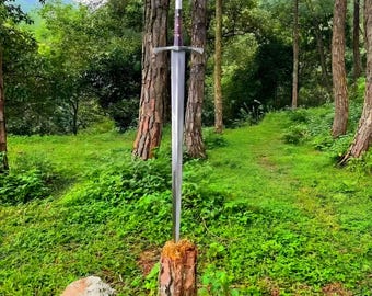 Hand-Forged Carbon Steel Sword, Full Tang Rosewood Handle, Medieval Collector Sword Gift for Him