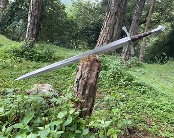 Hand Forged Carbon Steel Sword Full Tang 36" Rosewood Handle Gift