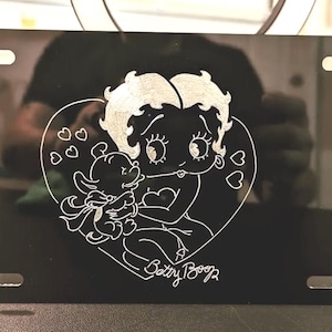 Betty Boop handgraviertes Nummernschild