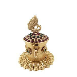 Indian wedding Gift Peacock Style Gold Plated Sindoor Dabbies Kumkum Box wedding Gift Jewelry Sindoor dabbi Kumkum Box