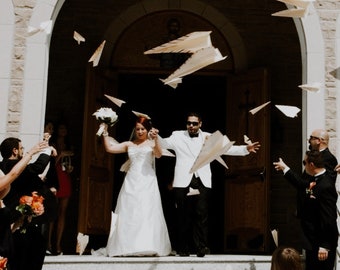 50 Personalized Paper Airplanes for Your Wedding Ceremony or Reception Send Off / Unique Wedding Exit Ideas