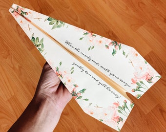 Unique and Fun Wedding Exit - 200 Floral Printed Pre-Folded Paper Airplanes to Throw at Your Wedding Send Off