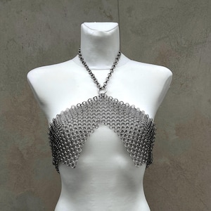 Top de malla modular: top halter de acero inoxidable para festivales