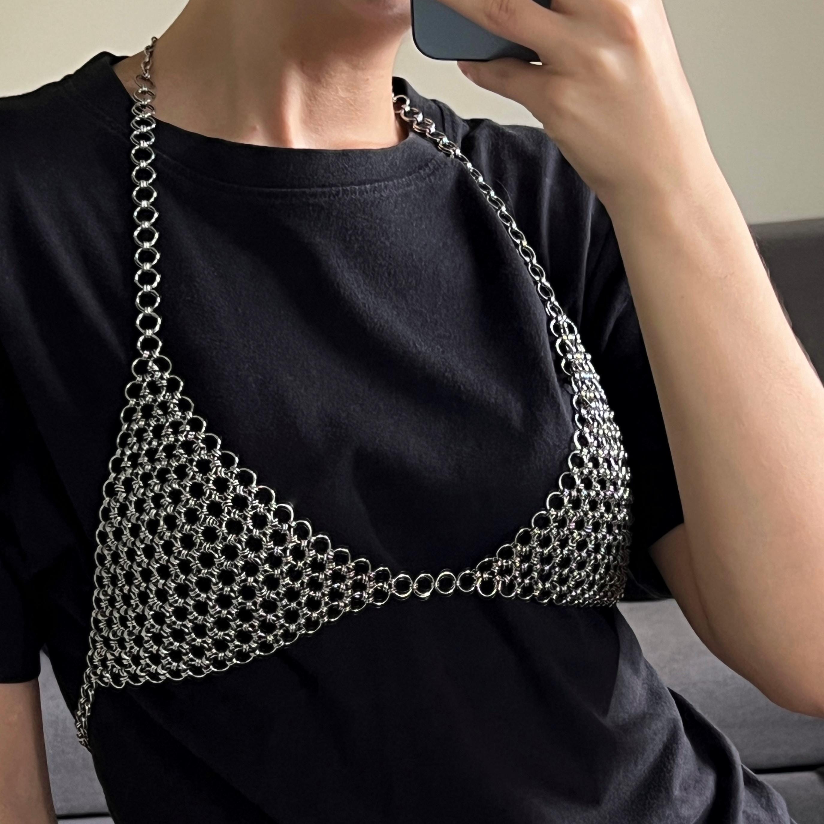 Chainmail Speedo Chainmail Bikini Top — Stainless Steel Lingerie Set — Metal Body Chain ...