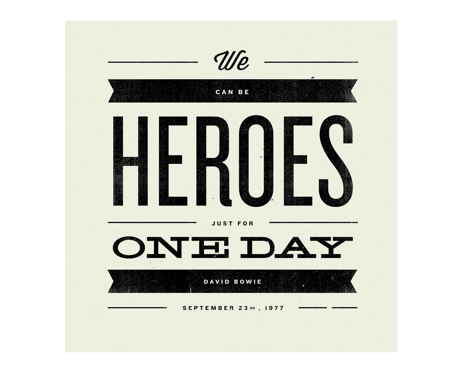 DAVID BOWIE Inspired, Heroes Lyric Poster - 8 X 8 Typography Art Print ...