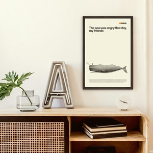 SEINFELD inspiriert Poster, Wal, Art Print - Minimalistisch, Helvetica, Mid-Century Modern, schwarz weiss, Swiss, Poster, Nautisch