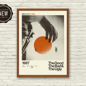 The GOOD The Bad and The UGLY Inspiriert Kunstdruck Poster - 18 x 24 Lithographie, Mid-Century Modern, Swiss, Vintage, Western, Retro Home