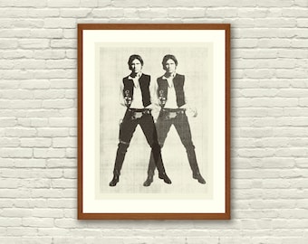 SPACE COWBOY - Inspirado en Star Wars, Han Solo, impresión artística serigráfica impresa a mano de 18 x 24, póster moderno, boutique, hogar retro