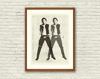 SPACE COWBOY - Star Wars Inspired, Han Solo, 18 x 24 Handprinted Silkscreen Art Print, Modern Poster, Boutique, Retro Home