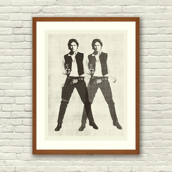 SPACE COWBOY - Star Wars Inspired, Han Solo, 18 x 24 Handprinted Silkscreen Art Print, Modern Poster, Boutique, Retro Home