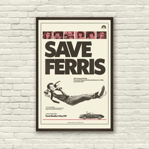 FERRIS BUELLER'S DAY Off, John Hughes Inspired Poster, Art Print , Pink, Black White, Matthew Broderick