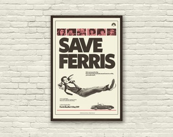 FERRIS BUELLER'S DAY Off, John Hughes Inspired Poster, Art Print , Pink, Black White, Matthew Broderick