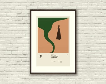 GAME of THRONES Inspired Poster, Art Print Movie Poster - 12 x 18 Minimalist, Graphic, Mid Century Modern, Vintage Style, Retro Home