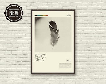 BLACK SWAN geïnspireerde poster, Natalie Portman, Swan Lake, Art Print - modern midden van de eeuw, zwart-wit, Zwitsers, poster