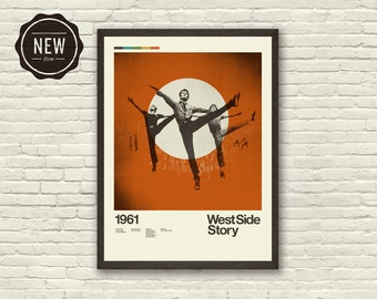 WEST SIDE STORY Inspired Art Print Poster - 18 x 24 Lithograph, Mid-Century Modern, Swiss, Vintage, 60s, Retro Home