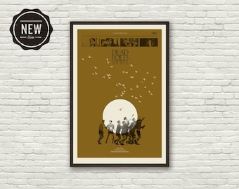 DEAD POETS SOCIETY, Robin Williams Inspired Poster, Mid-Century Modern, Art Print, Gold, Preppy, Vintage