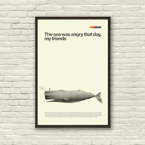 SEINFELD inspiriert Poster, Wal, Art Print - Minimalistisch, Helvetica, Mid-Century Modern, schwarz weiss, Swiss, Poster, Nautisch