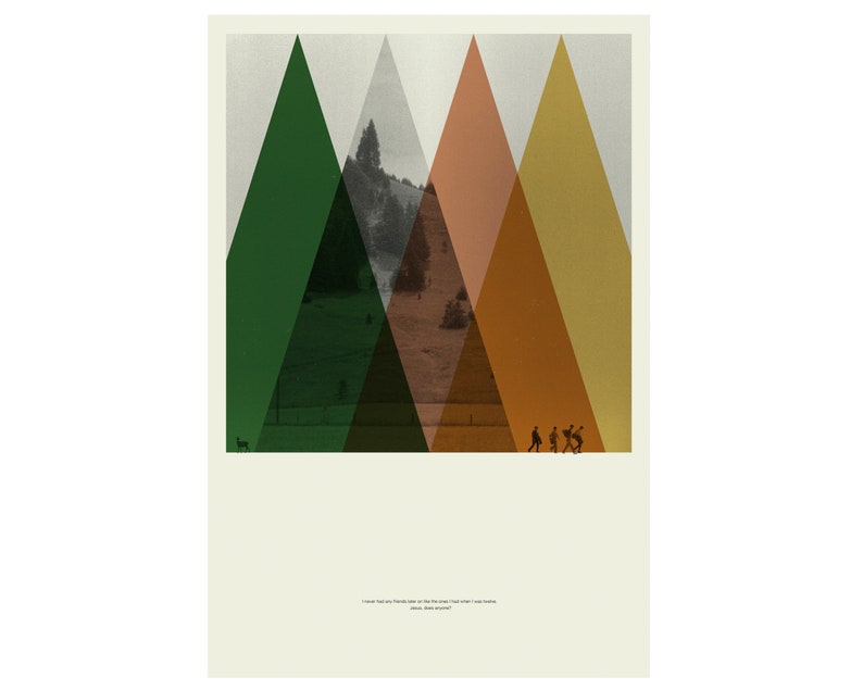 STAND BY ME Inspired Poster, Art Print Minimalist, Helvetica, Mid-Century Modern, Fall, Coral, Swiss, Poster image 3