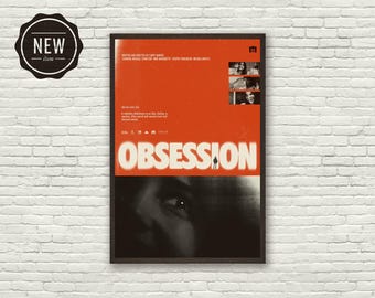 OBSESSION Inspired Poster, Mid-Century Modern, Art Print, Red, Horror, Inde Navarrette, 80s, Vintage