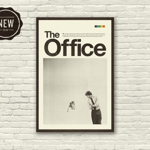 THE OFFICE Inspired Poster, Jim and Pam, Art Print - Minimalist, Helvetica, Mid-Century Modern, Black and white, Swiss, Poster