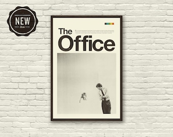 THE OFFICE Inspired Poster, Jim and Pam, Art Print - Minimalist, Helvetica, Mid-Century Modern, Black and white, Swiss, Poster