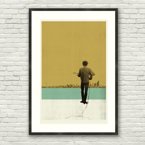 Impression d'art 20 x 30 inspiré de Bob Dylan, DYLAN IN SEATTLE, Timothée Chalamet, A Complete Unknown, vintage, affiche, Gigposter