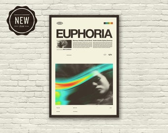 EUPHORIA Inspired Poster, Zendaya, Art Print - Helvetica, Mid-Century Modern, Black and white, Swiss, Poster