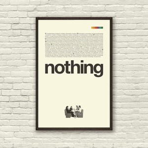 SEINFELD inspiriert Poster, nichts, Kunst Druck - Minimalistisch, Helvetica, Mid-Century Modern, Schwarz weiss, Schweiz, Poster, Office