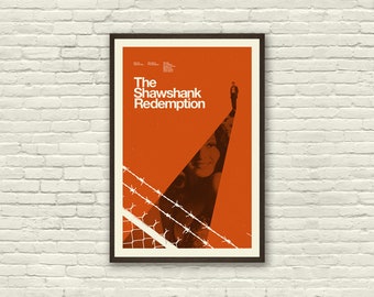 THE SHAWSHANK REDEMPTION filmposter, Stephen King, kunstafdruk - minimalistisch, Helvetica, midden van de eeuw modern, Zwitsers, kantoor