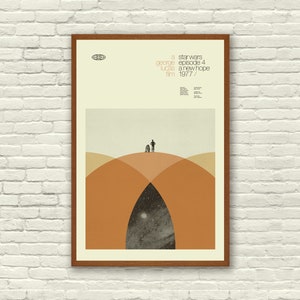 STAR WARS Inspired A New Hope Art Print Movie Poster - Minimalist, Graphic, Mid Century Modern, Vintage Style, Retro Home