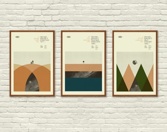 STAR WARS Inspired, Art Print Movie Poster Series - Minimalist, Graphic, Mid Century Modern, Vintage Style, Retro Home