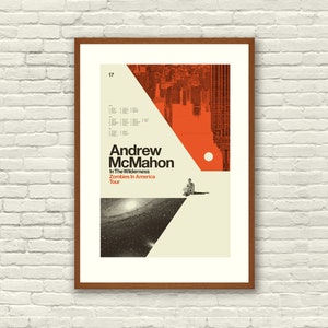 Mid Century Modern, Chicago - Andrew McMahon in the Wilderness, Offset Lithograph Poster, Hipster, Space, Galaxy, Geometric, Swiss