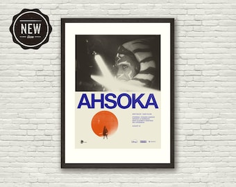 Poster con stampa artistica ispirata ad AHSOKA - Litografia 18 x 24, Rosario Dawson, Mid-Century Modern, Svizzero, Vintage, Retro Home