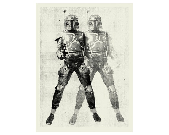 BOUNTY HUNTER - Star Wars Inspired, Boba Fett 18 X 24 Handprinted