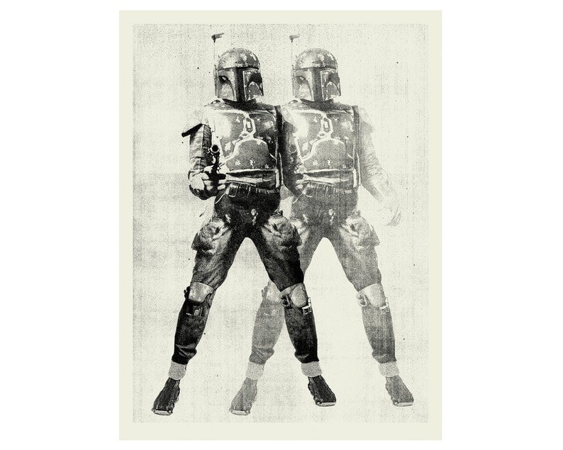 BOUNTY HUNTER Star Wars Inspired, Boba Fett 18 x 24 Handprinted Silkscreen Art Print, Modern Poster, Boutique, Retro Home image 3