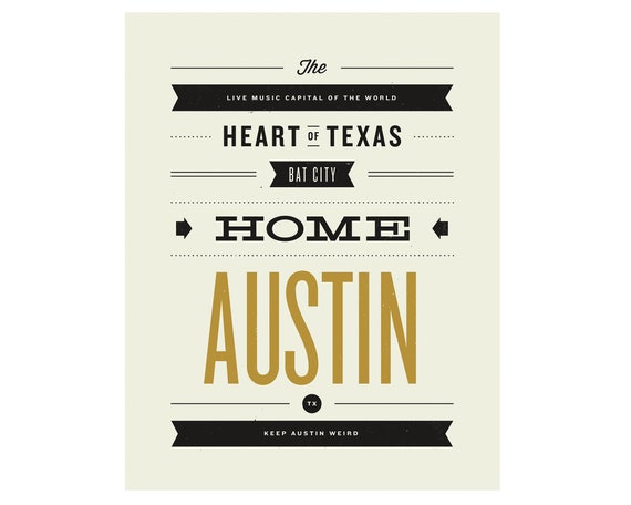 texas typography print austin minimalist art Austin austin city print austin travel poster