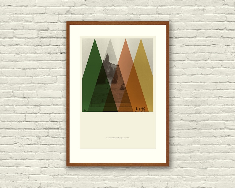 STAND BY ME Inspired Poster, Art Print Minimalist, Helvetica, Mid-Century Modern, Fall, Coral, Swiss, Poster image 1